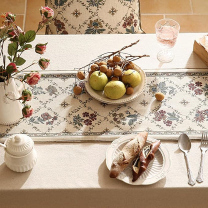 Patdrea Designer French Elegant Linen Table Runner, Floral Pattern - Image 8