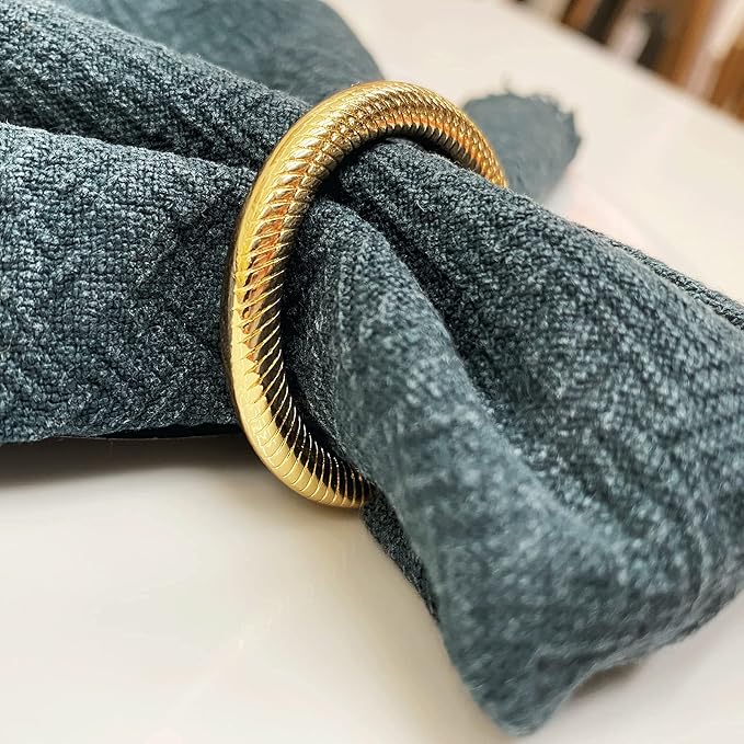 Gold Napkin Rings Set of 12 Metal Round Napkin Rings Table Decor | Alloy napkin - Image 5
