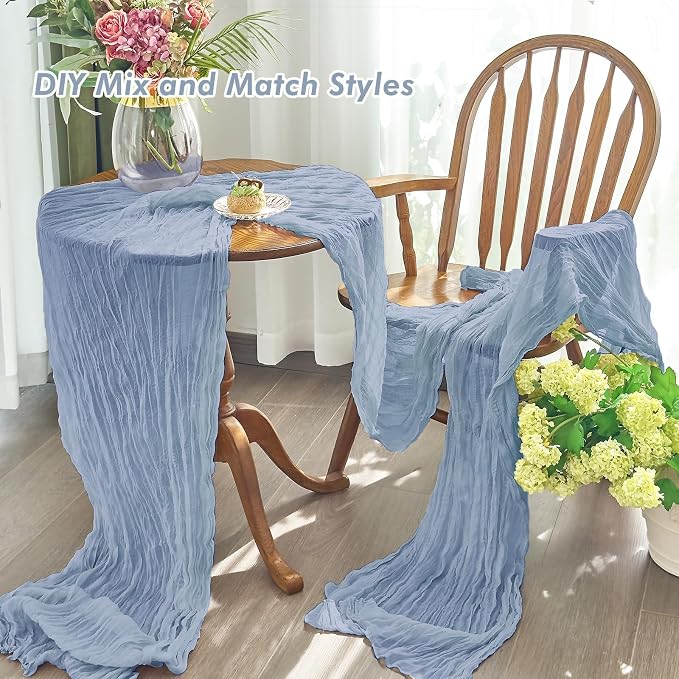 IVAPUPU Dusty Blue Table Runner 120 Inches - Image 5