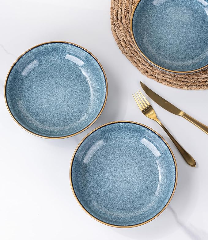 AmorArc 8.5'' Large Ceramic Pasta Bowls, 36oz Stoneware Pasta Serving Bowls Set - Image 2