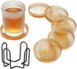 Champagne Modern Clear Coaster 6-Pack Glass Coasters by QFkris