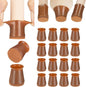 Aneaseit Chair Leg Floor Protectors - 16 pcs Brown - Felt Bottom Silicone Pads for Hardwood Floors & Furniture Feet - Rubber Caps for Chairs - Small