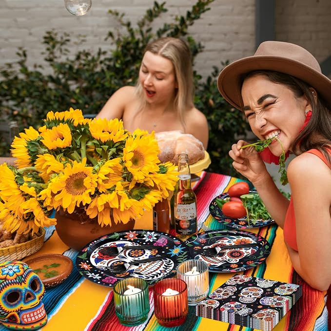 96 Pieces Day of the Dead Tableware Set - Image 7