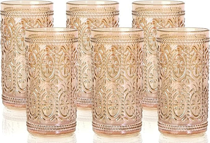 Darlion Amber Drinking Glasses, Vintage Glassware, 12oz Highball Glasses | by PurchaseNow