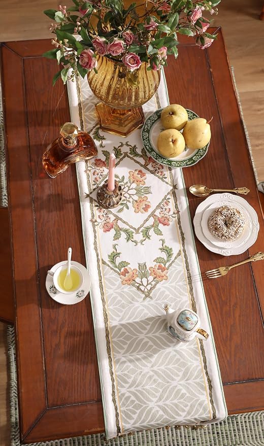 Patdrea Designer Elegant French Velvet Table Runner, Floral Print, Thanksgiving - Image 7