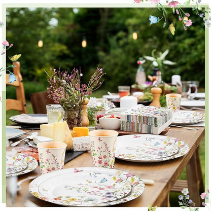 250 Pcs Wildflower Party Decorations Include Spring Summer Floral Paper Plates - Image 6