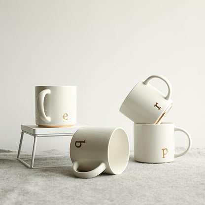 COLLECTIVE HOME Ceramic Coffee Mug, 15 oz Monogram Cup - Image 5