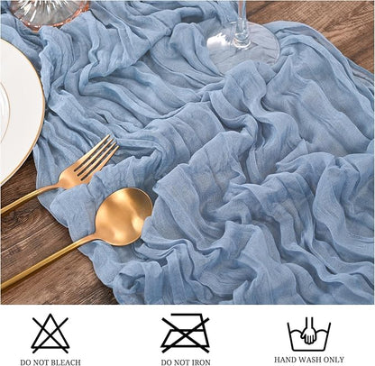 25 Pack Dusty Blue Table Runner 17 x 108inch Cheesecloth Table Runner Boho - Image 3