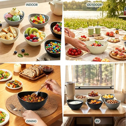 Wheat Straw Bowls 26 OZ Serving Bowls Oval Serving Dishes - Image 8
