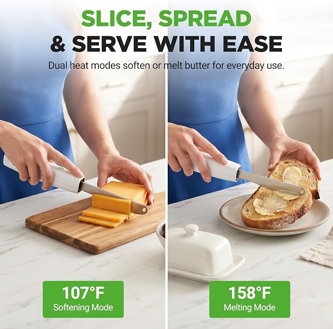 NutriChef Heated Butter Knife | Rechargeable Cordless Heating Butter Spreader - Image 2