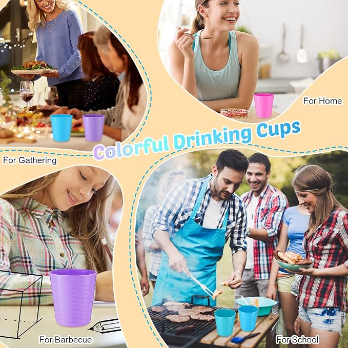 Eccliy 36 Pcs Kids Cups Bulk, 8 oz Plastic Toddler Drinking Cups Unbreakable - Image 6