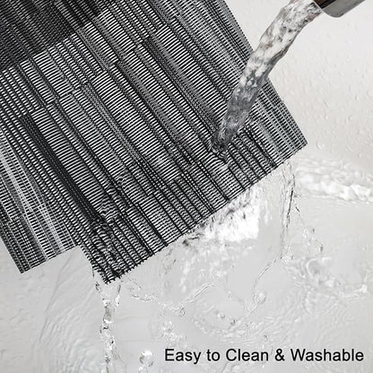 Placemats Set of 4, Vinyl Woven Place Mats Indoor Set of 4 Washable Wipeable PVC Table Mats Heat-Resistant Non Slip Plastic Placemat for Kitchen Dining Outdoor Table (Gray Black, Set of 4)