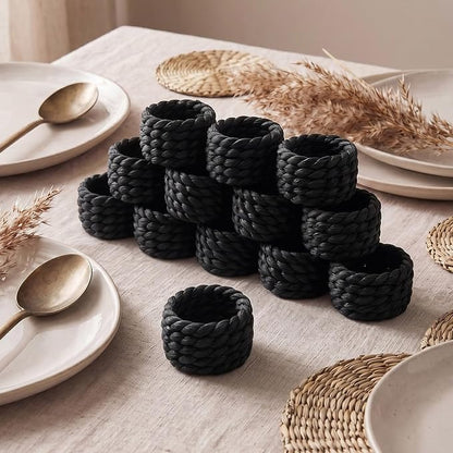 LemonRoad 24 Pcs Wedding Paper Napkin Rings Farmhouse Rustic Boho Spring - Image 4