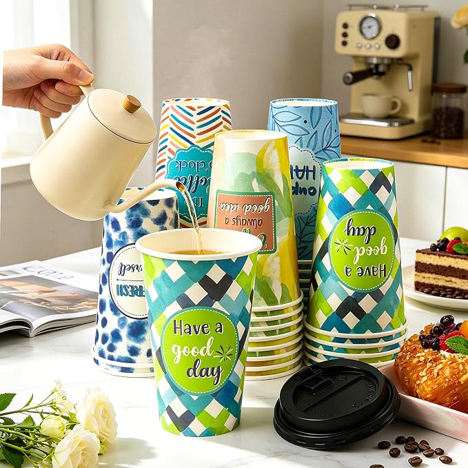 50 Pack 16 oz Disposable Coffee Cups - Image 3
