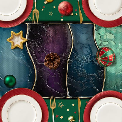 Purple Marblre Burlap Table Runner Seasonal Spring Fall Kitchen Dining Linen - Image 4