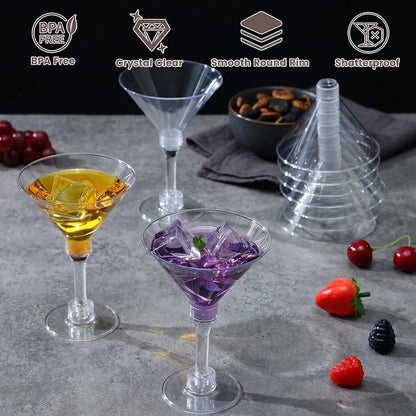 CALBODE 40 Pack Plastic Martini Glasses 5 Oz Disposable Cocktail Cups | Tall - Image 6