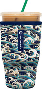 Sok It JavaSok Iced Coffee & Cold Soda Insulated Neoprene Cup Sleeve (Perfect Wave, Large: 30-32oz)