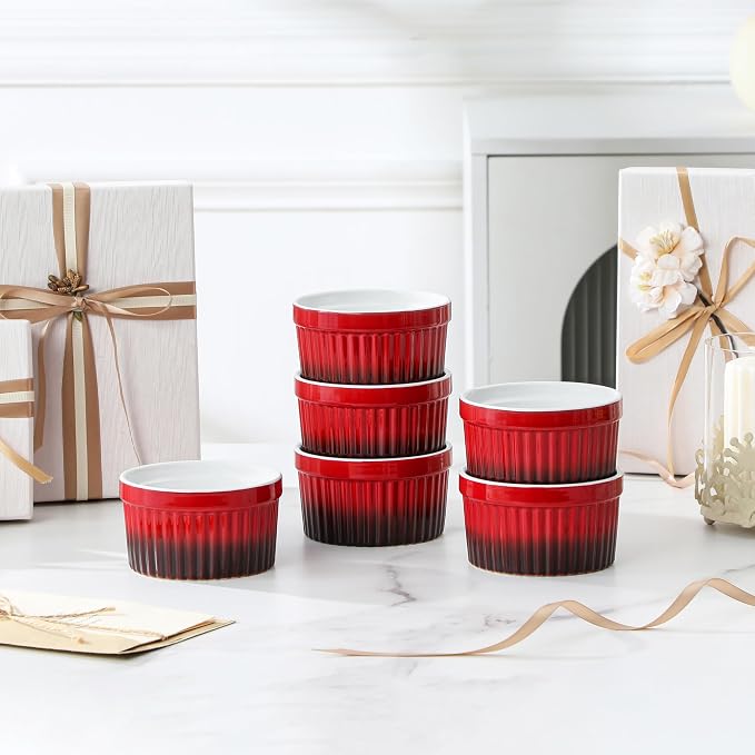 MALACASA Ramekins 8 oz Oven Safe, Large Ceramic Souffle Dishes - Image 9