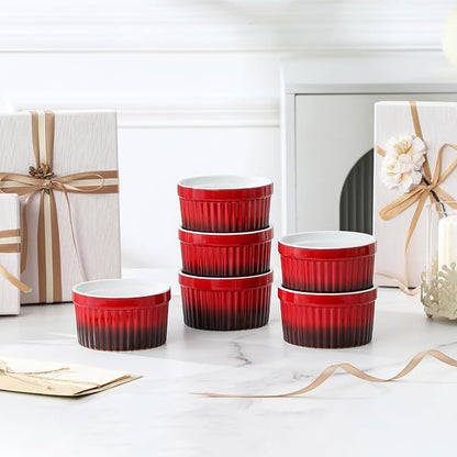 MALACASA Ramekins 8 oz Oven Safe, Large Ceramic Souffle Dishes - Image 9