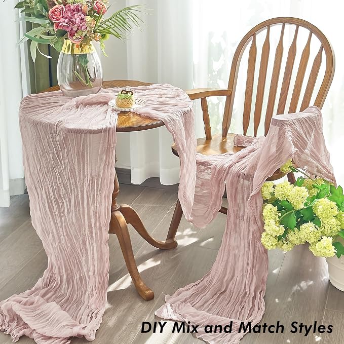 IVAPUPU Dusty Pink Table Runner 120 Inches - Image 4