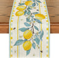 Artoid Mode Light Blue Lemon Tree Flower Bee Summer Table Runner, Seasonal by ArtoidMode