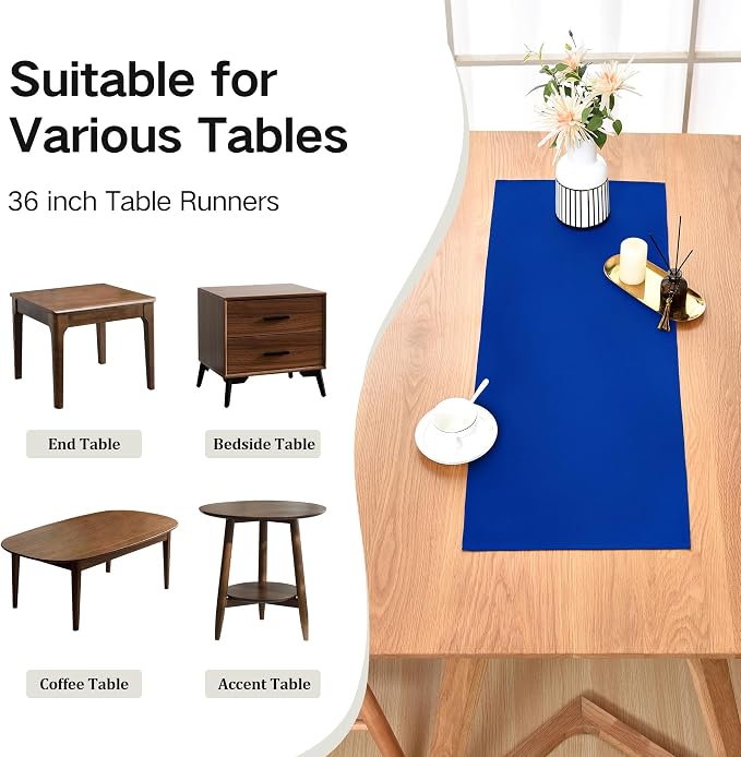 Farmhouse Blue Table Runner Small Short Table Runners 36 Inches Coffee Table - Image 5