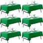 6-Pack 60x102 inch Forest Green Table Cloths, Solid Stain and Wrinkle Resistant Oblong Tablecloth, Premium Plain Weave Polyester Fabric Rectangle Table Linen Covers for Hotel, Wedding