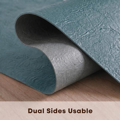 Artoid Mode Blue Double Sided Vinyl Faux Leather Table Runner, Seasonal - Image 5