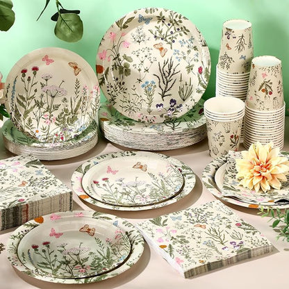 250 Pcs Wildflower Party Decorations Include Spring Summer Floral Paper Plates - Image 6
