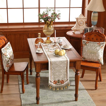 Patdrea Designer Elegant French Velvet Table Runner, Floral Print, Thanksgiving - Image 6