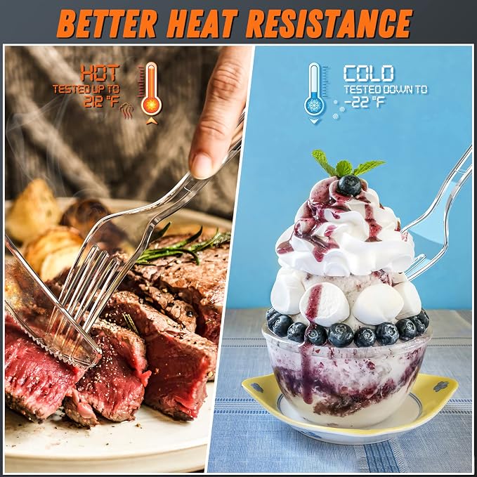 360pc 7.1" Clear Plastic Forks Heavy Duty - Image 3