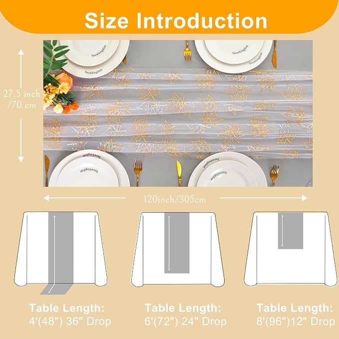 Snowkingdom 10ft Fall Table Runner - Image 4