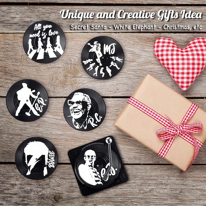 Retro Vinyl Record Coasters - Image 4