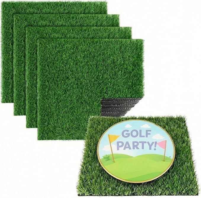 XLX TURF 4 Pack Artificial Grass Square Mats, Turf Patch by XLXTURF