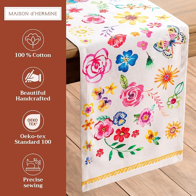 Maison d' Hermine Table Runner 100% Cotton 14.50" x 72" | Table Runners 72 - Image 2
