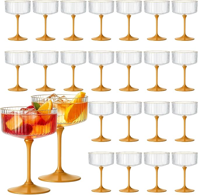 24PCS Plastic Martini Glasses, Unbreakable Reusable Champagne Coupe, Removable by Unknown