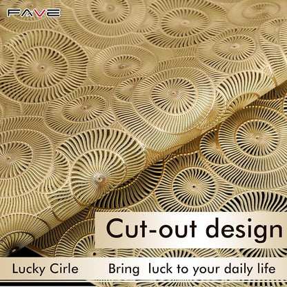 FAVE Gold Small Table Runner 36 Inch Dresser Vinyl Runner | Heat Resistant - Image 6