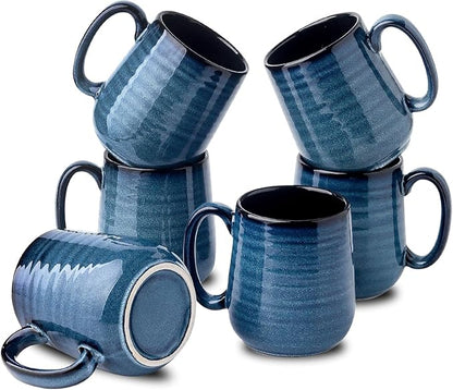 HASENSE Coffee Mugs, 12 Ounce Ceramic Coffee Mug Set of 6, Reactive Glaze Tea by Hasense
