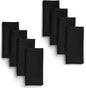 D'Moksha Homes Black Linen Napkins Set of 8 - Classic Hemstitch 100% Pure Linen Hemstitch Dinner Napkins 20 x 20 Inch for Spring, Easter - Handcrafted and Machine Washable