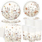 250 Pcs Wildflower Party Decorations Include Boho Autumn Fall Floral Paper by Ziliny