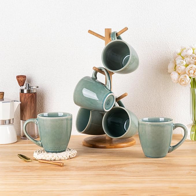GBhome Ceramic Coffee Mugs Set of 6, 12oz Stoneware Coffee Mugs Set - Image 8
