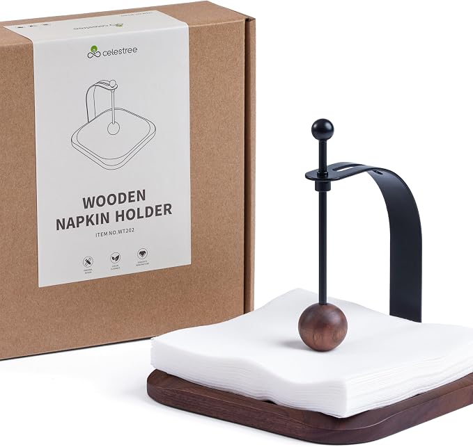 Black Walnut Wooden Napkin Holder - Image 8