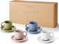 Oak Espresso Cups Set of 4, 3 oz Demitasse Cups, Modern Style, Microwave & by Giroflier