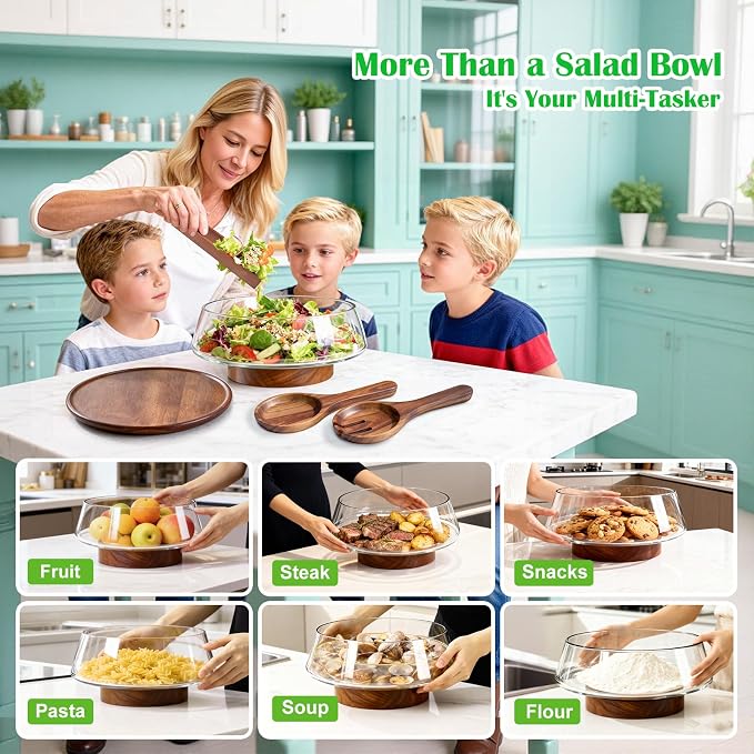 Extra Large Glass Salad Bowl - Image 6