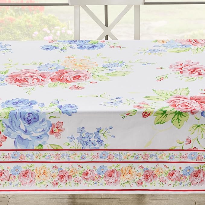 Maison d' Hermine Table Cloth Rectangle Table 100% Cotton 60 x 120 Inches Tablecloth Reusable Decorative for Dining Room Farmhouse Home Valentines Day Decorations Spring Summer - Vintage Floral