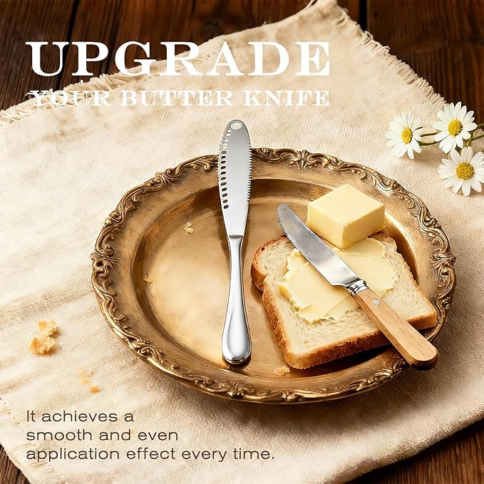 2 Pcs Butter Knife, 3 In 1 Stainless Steel Butter Spreader | Multifunctional - Image 3