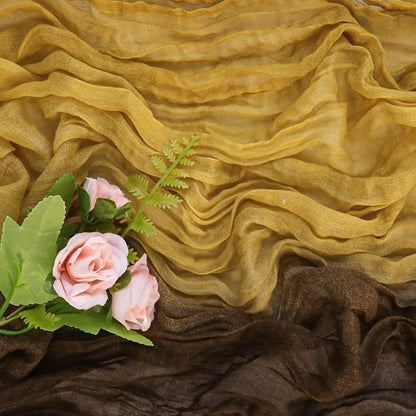 10Ft Cheesecloth Table Runner Boho Gauze Rustic Tie-Dye Long Vintage Romantic - Image 5