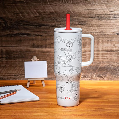 Zak Designs Mickey Mouse 30oz Spill-Proof Insulated Stainless Steel Tumbler | - Image 9