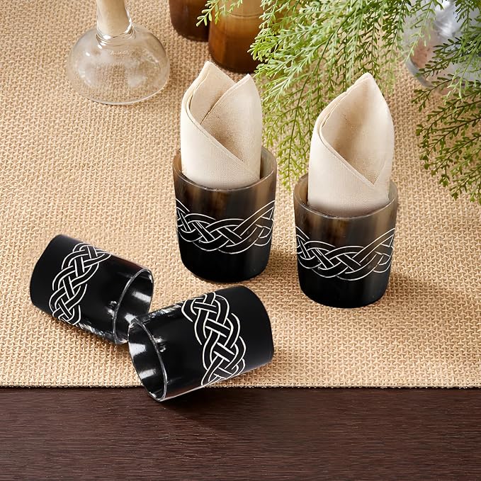 Handicrafts Home Viking Horn Shot Glasses Set of 8, Handmade Natural Ox Horn - Image 7
