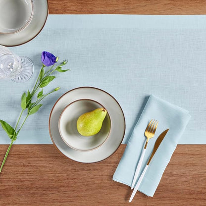 Solino Home 100% Pure Linen Table Runner Ice Water Long, Fete 14 x 144 in | - Image 3